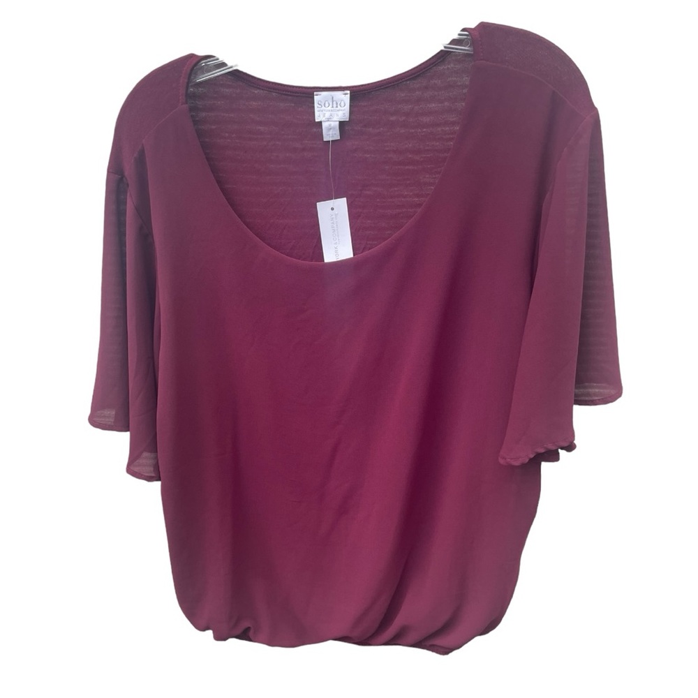 Soho burgundy Scope neck short sleeves